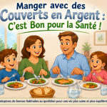 Manger avec des couverts en argent